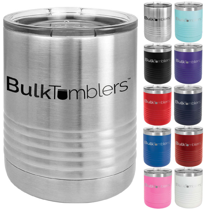 10 oz Highball Lowball Tumbler Logo Engraved Insulated Stainless Steel —  Bulk Tumblers
